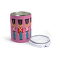 Christmas Toy Soldiers Pink Retro Mid Century Christmas Print Stainless Steel Tumbler 10oz