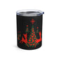 Red Reindeer Christmas Trees Mid Century Retro Christmas Print Stainless Steel Tumbler 10oz