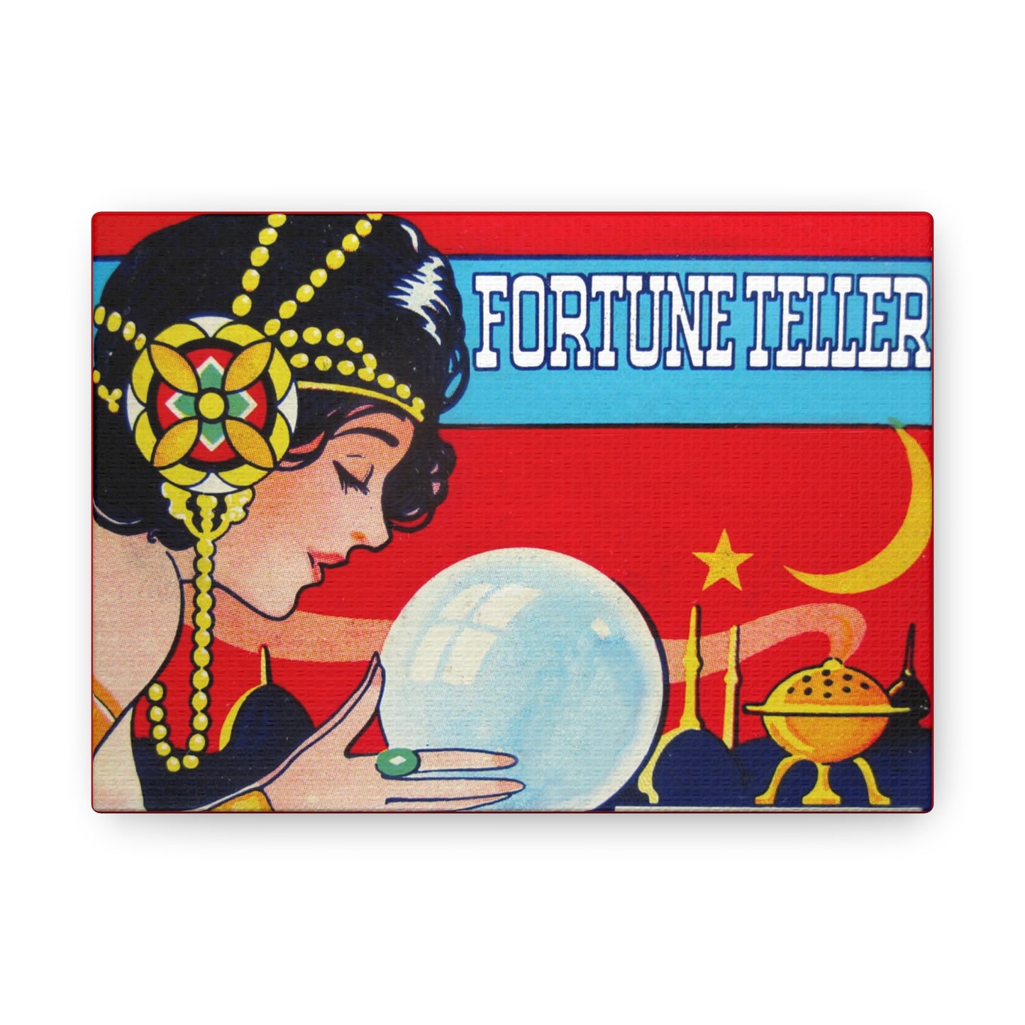 Fortune Teller Celestial Crystal Ball Retro Print Canvas Gallery Wrap