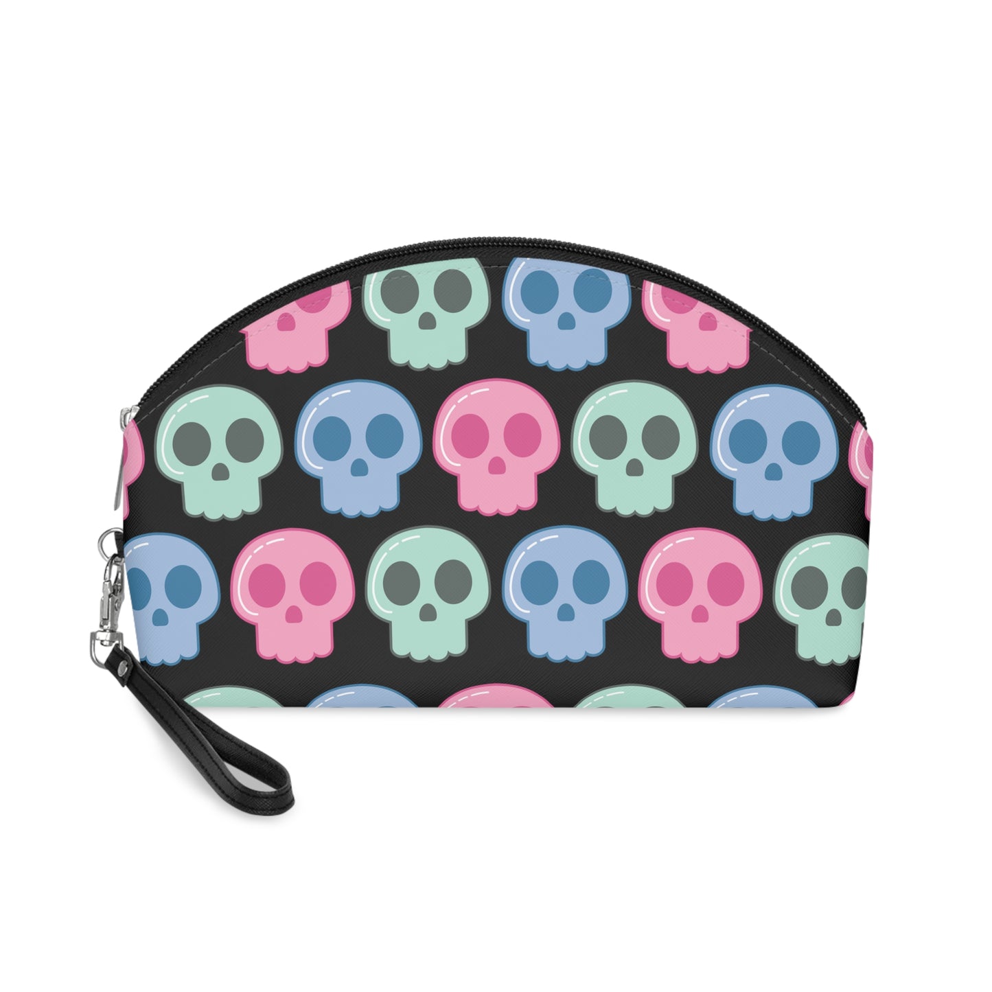 Pastel Goth Skulls Cute Black Halloween Travel Cosmetic Makeup Bag