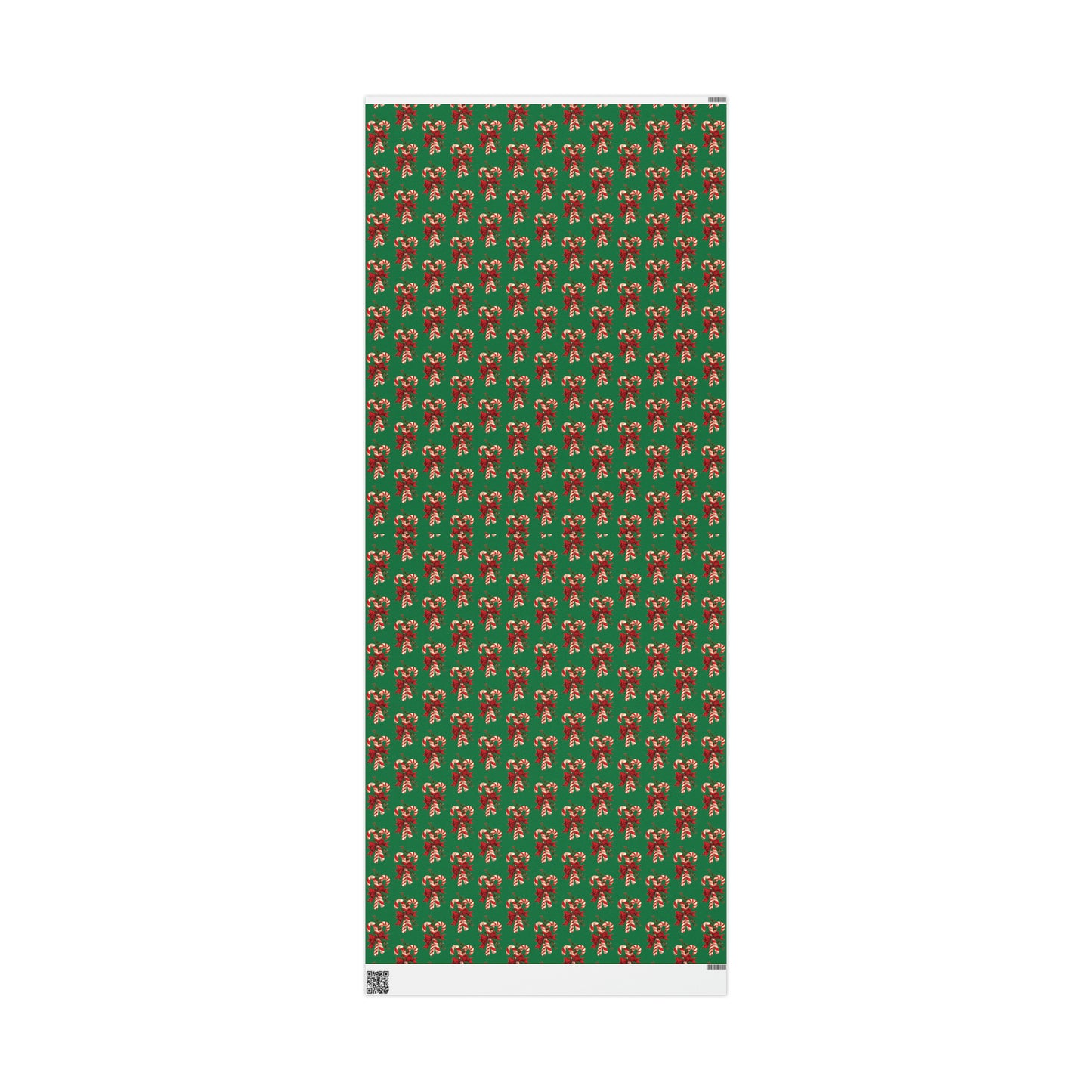 Retro Candy Canes Green Mid Century Retro Christmas Print Holiday Gift Wrap Paper - Glossy Or Matte