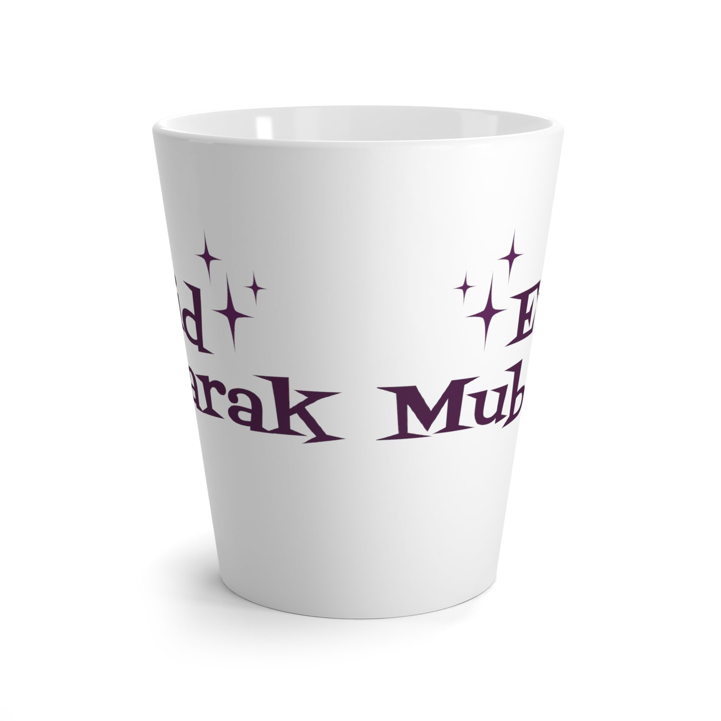 Eid Mubarak Purple Atomic Mid Century Retro Style Latte Mug