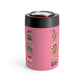 Merry Christmas To You Candy Pink Mid Century Retro Christmas Print Stainless Steel Can Holder