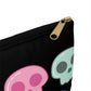 Pastel Skulls Halloween Print Polyester Accessory Pouch Travel Bag