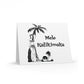 Mele Kalikimaka Hawaiian Girl Atomic Mid Century Retro Matte Greeting Cards (8, 16, and 24 pcs)