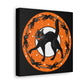 Black Cats Halloween Retro Print Canvas Gallery Wrap