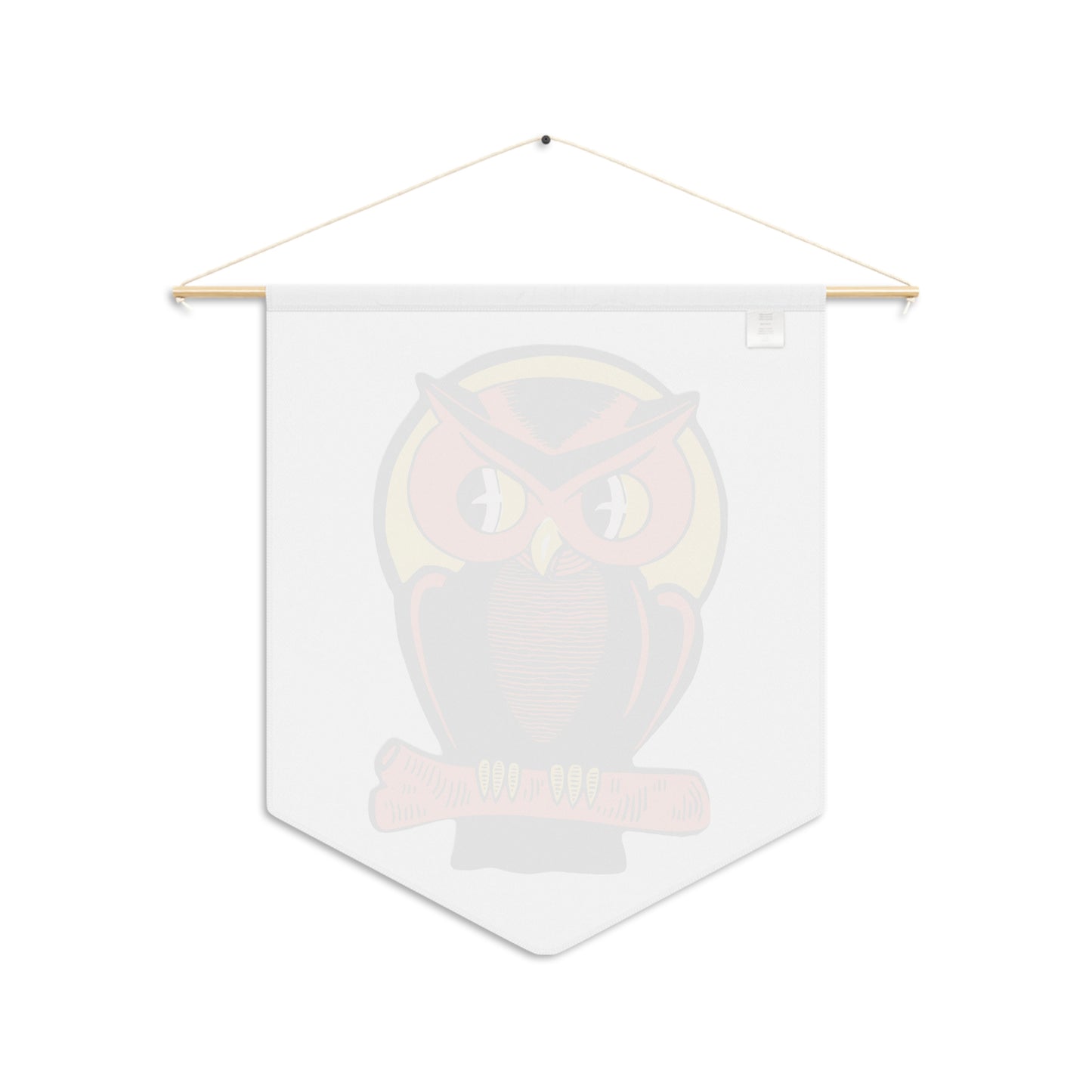 Orange Halloween Owl Mid Century Retro Halloween Print Decor Print Wall Hanging Banner Flag