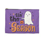 Tis The Season Trick Or Treat Ghost Distressed Halloween Print Accessory Polyester Pouch Travel Bag