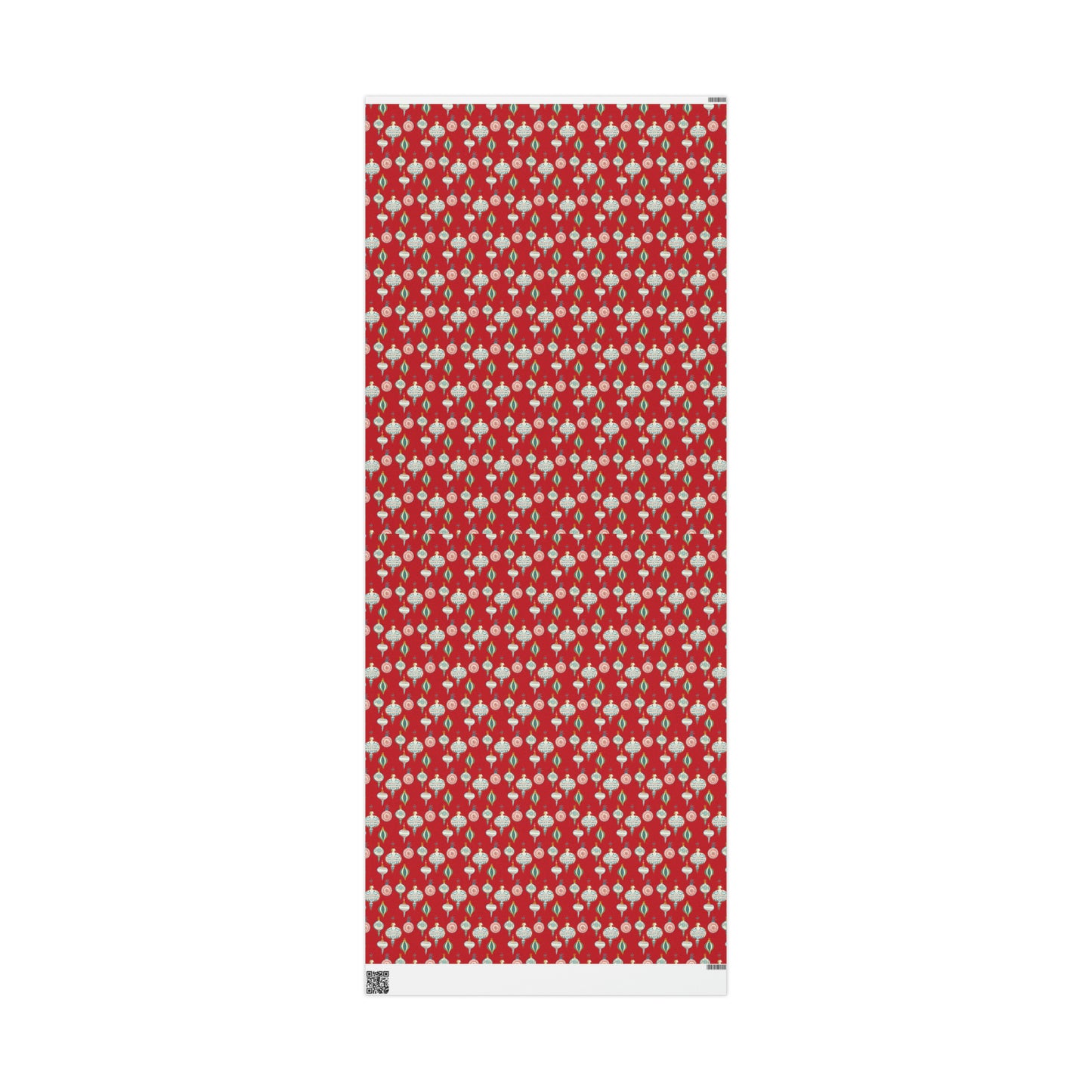 Greetings Christmas Ornaments Red Retro Christmas Style Gift Wrap Paper - Glossy Or Matte