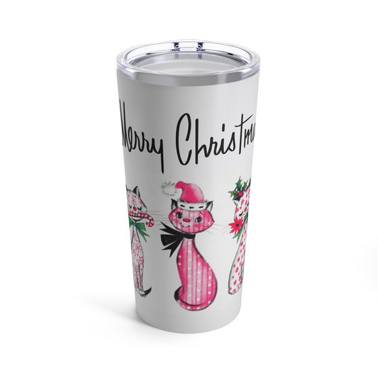 Christmas Cats Mid Century Retro Christmas Print Stainless Steel Tumbler 20oz