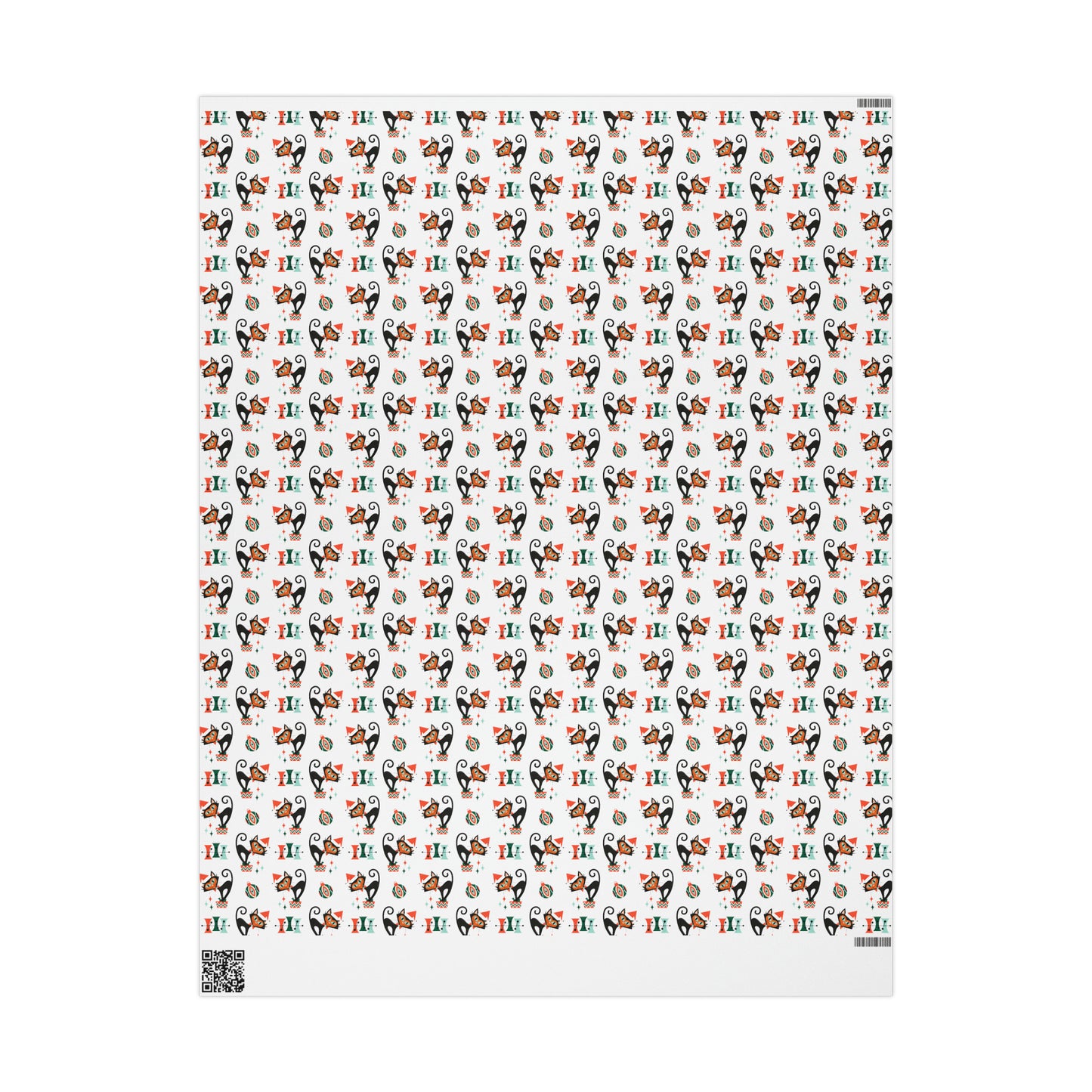 Atomic Christmas Black Cats With Presents Atomic Retro Style Christmas Holiday Gift Wrap Paper - Glossy Or Matte