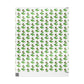 St Patrick's Day Girl Four Leaf Clovers Retro St Patrick's Day Print Holiday Gift Wrap Paper - Glossy Or Matte