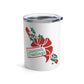 Season's Greetings Christmas Bow And Holly Retro Mid Century Christmas Print Stainless Steel Tumbler 10oz