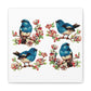 Bluebirds Canvas Gallery Wrap - Retro Style