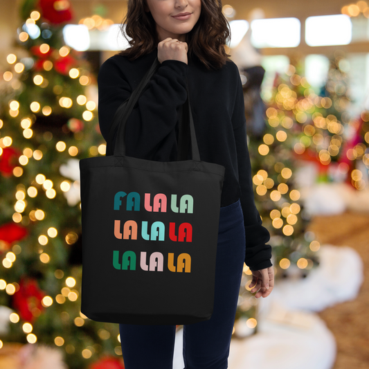 Fa La La La Christmas Eco Cotton Tote Bag