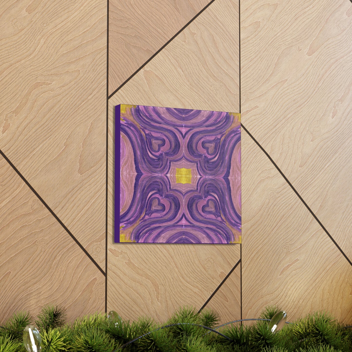 Purple Love Frequency Mosaic Caden Caraco Canvas Gallery Wrap