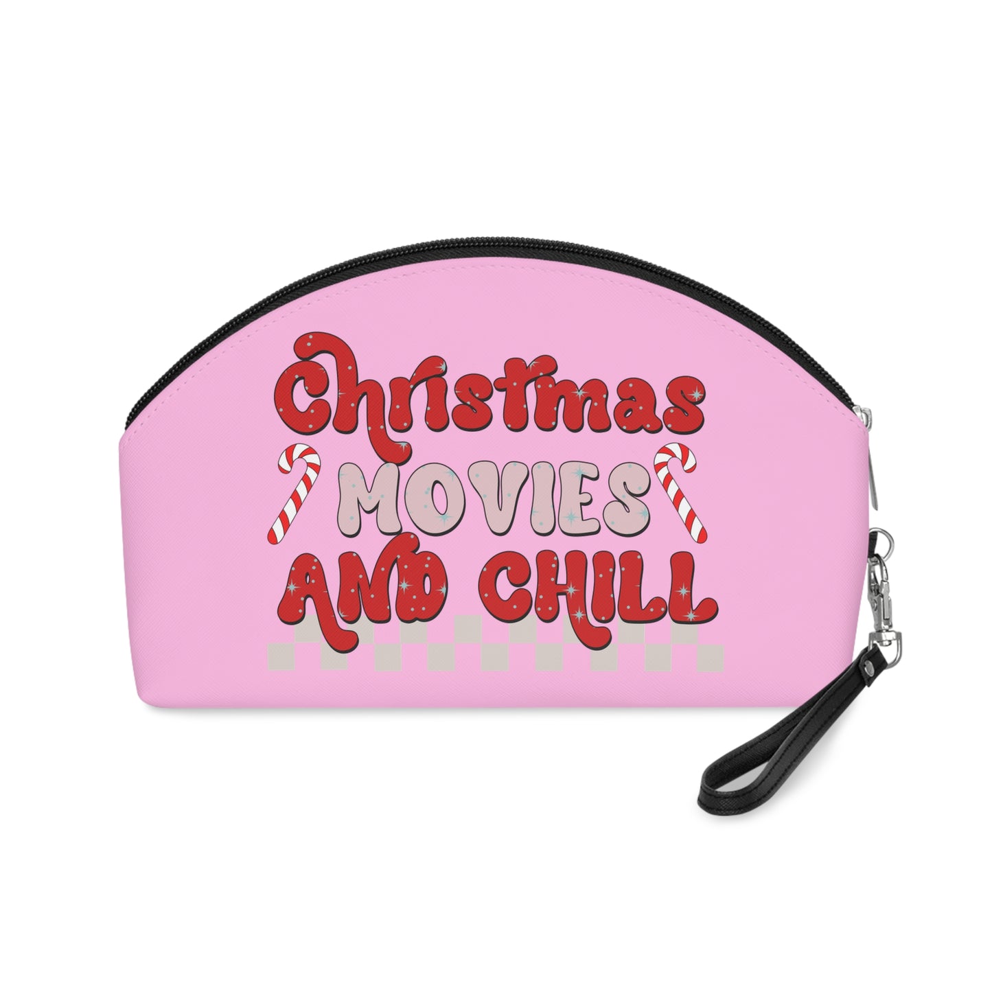 Christmas Movies And Chill Christmas Makeup Cosmetic Travel Bag