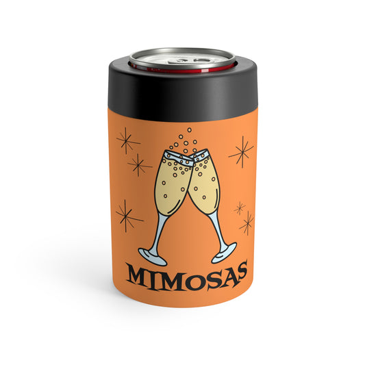 Mimosas Champagne Atomic Mid Century Retro Style Print Lined Stainless Steel Can Holder