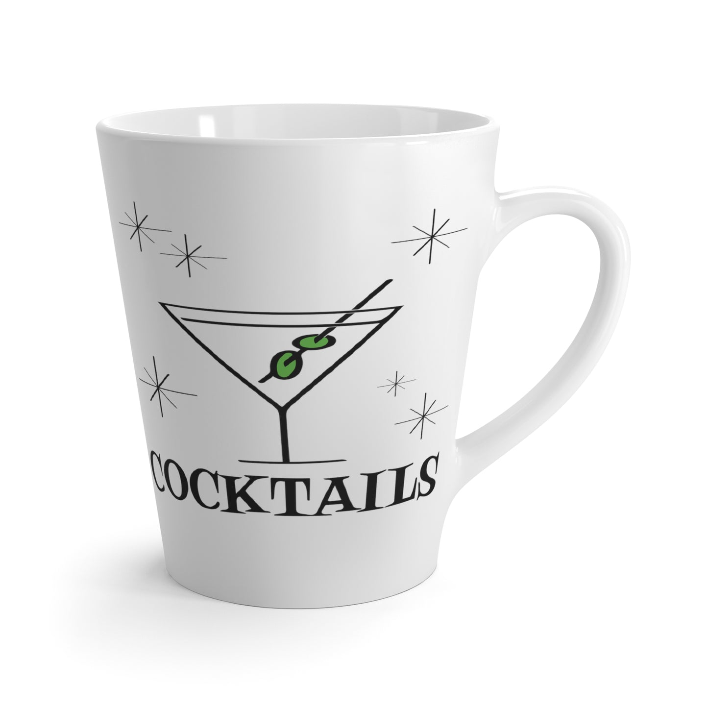 Martini Cocktails Atomic Mid Century Retro Style Design Latte Mug