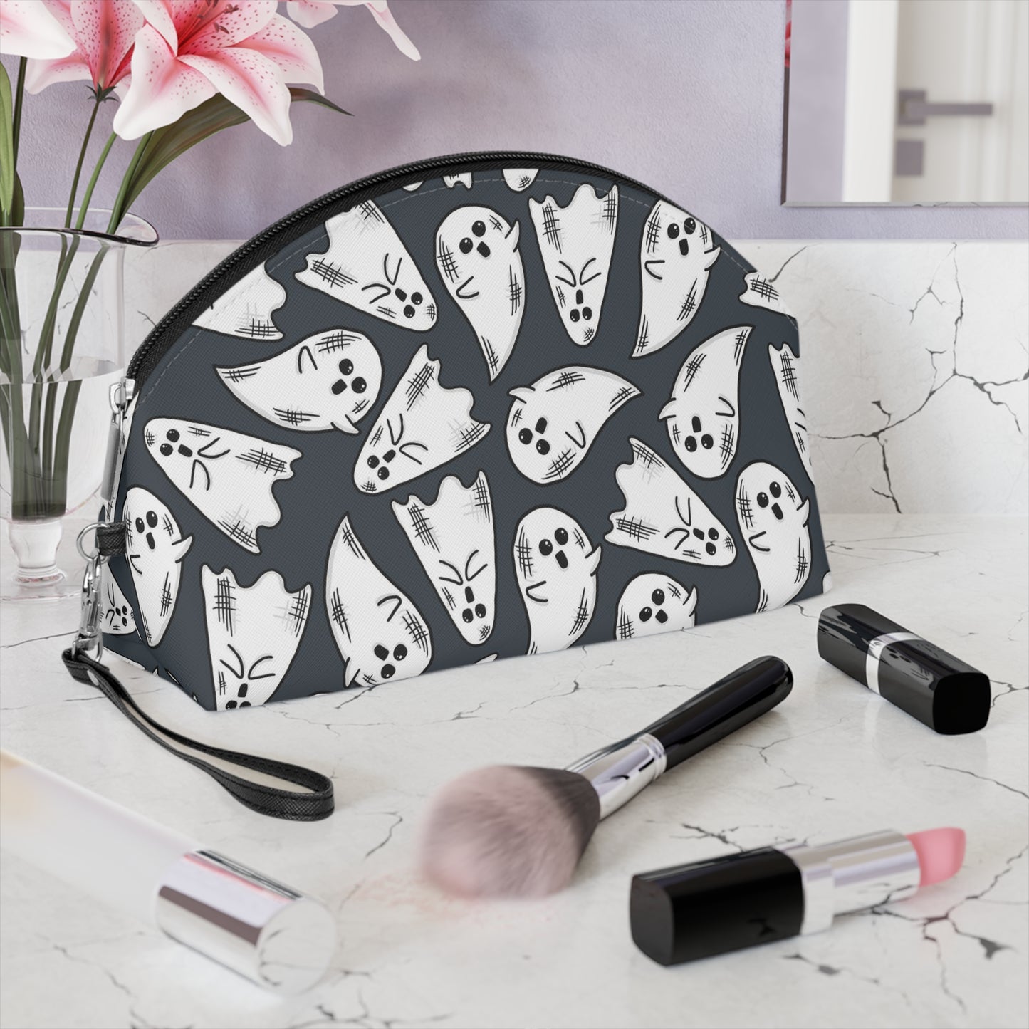 Cute Halloween Ghosts Print Travel Cosmetic Makeup Bag