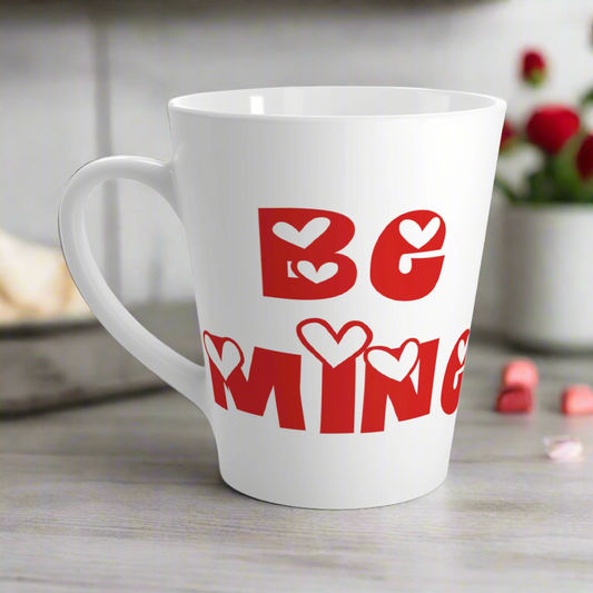 Be Mine Red Hearts Valentine's Day Latte Coffee Mug