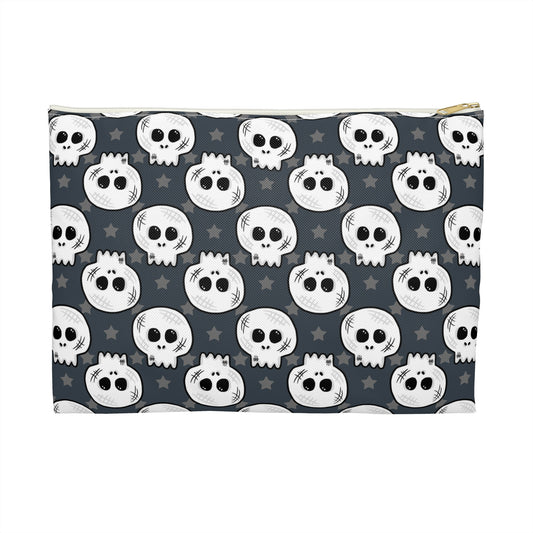 Skulls And Stars Halloween Print Polyester Accessory Pouch Travel Bag