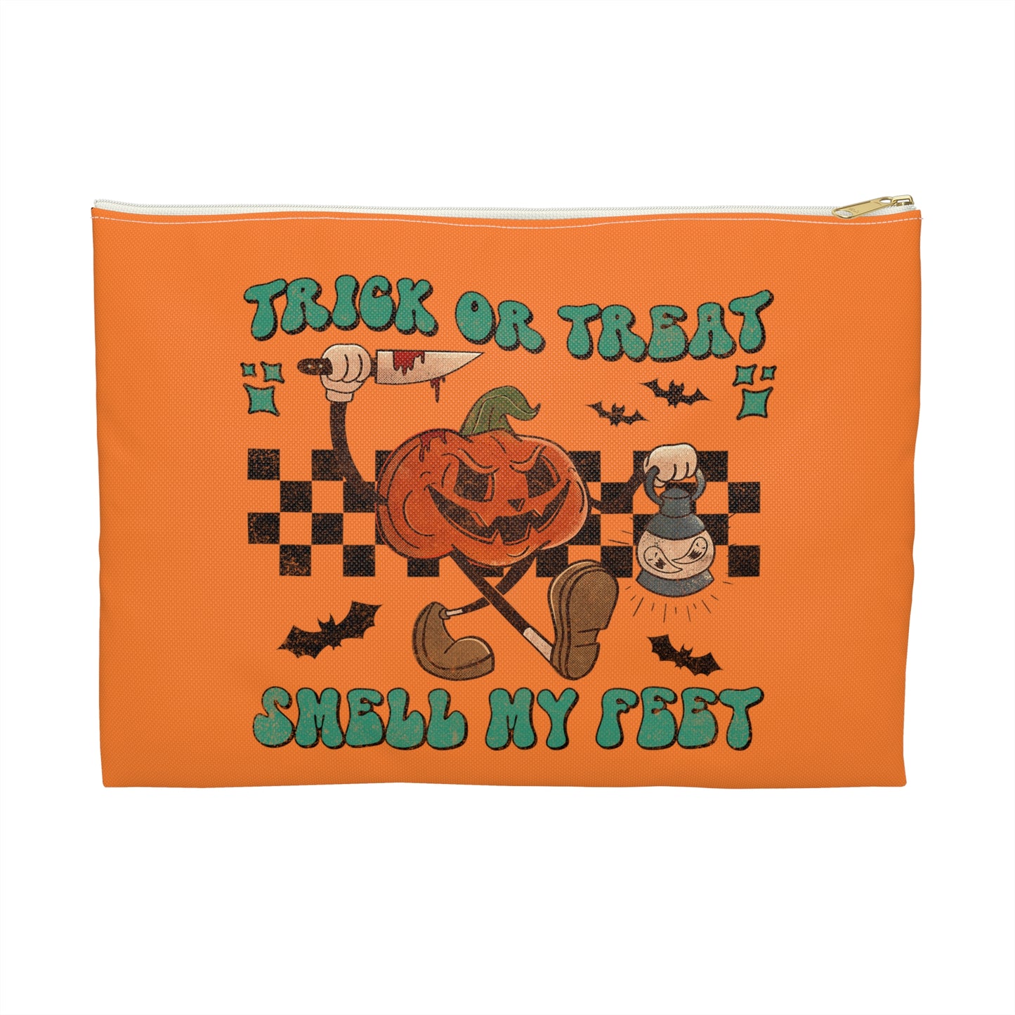 Trick Or Treat Smell My Feet Halloween Print Polyester Accessory Pouch Travel Bag