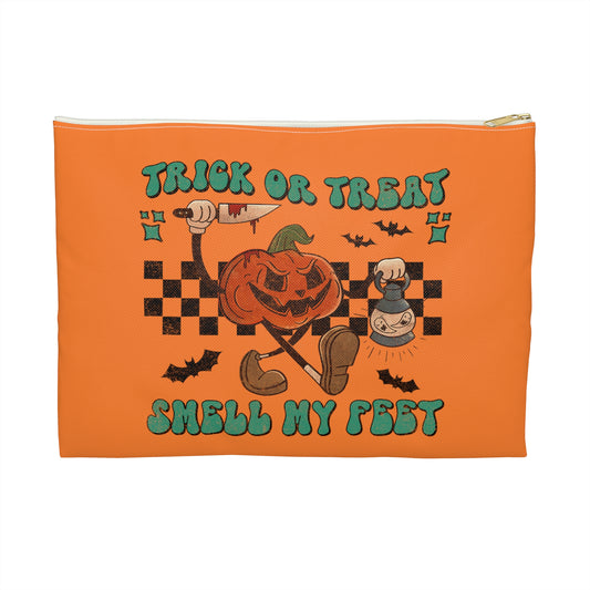 Trick Or Treat Smell My Feet Halloween Print Polyester Accessory Pouch Travel Bag