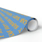 Happy Hanukkah Blue And Yellow Atomic Retro Style Holiday Gift Wrap Paper - Glossy Or Matte