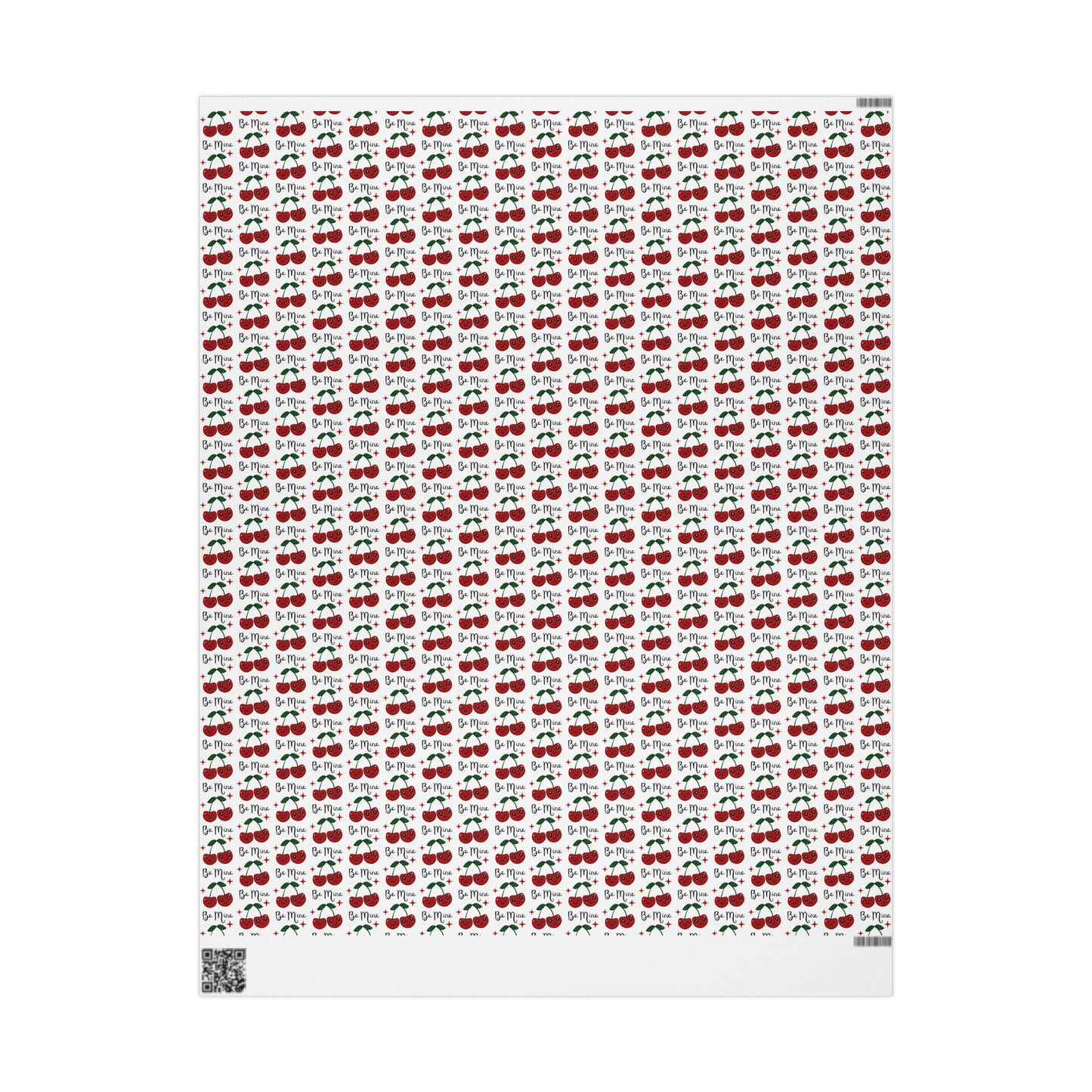 Retro Cherries Be Mine Gift Wrap - Romantic and Stylish Wrapping Paper