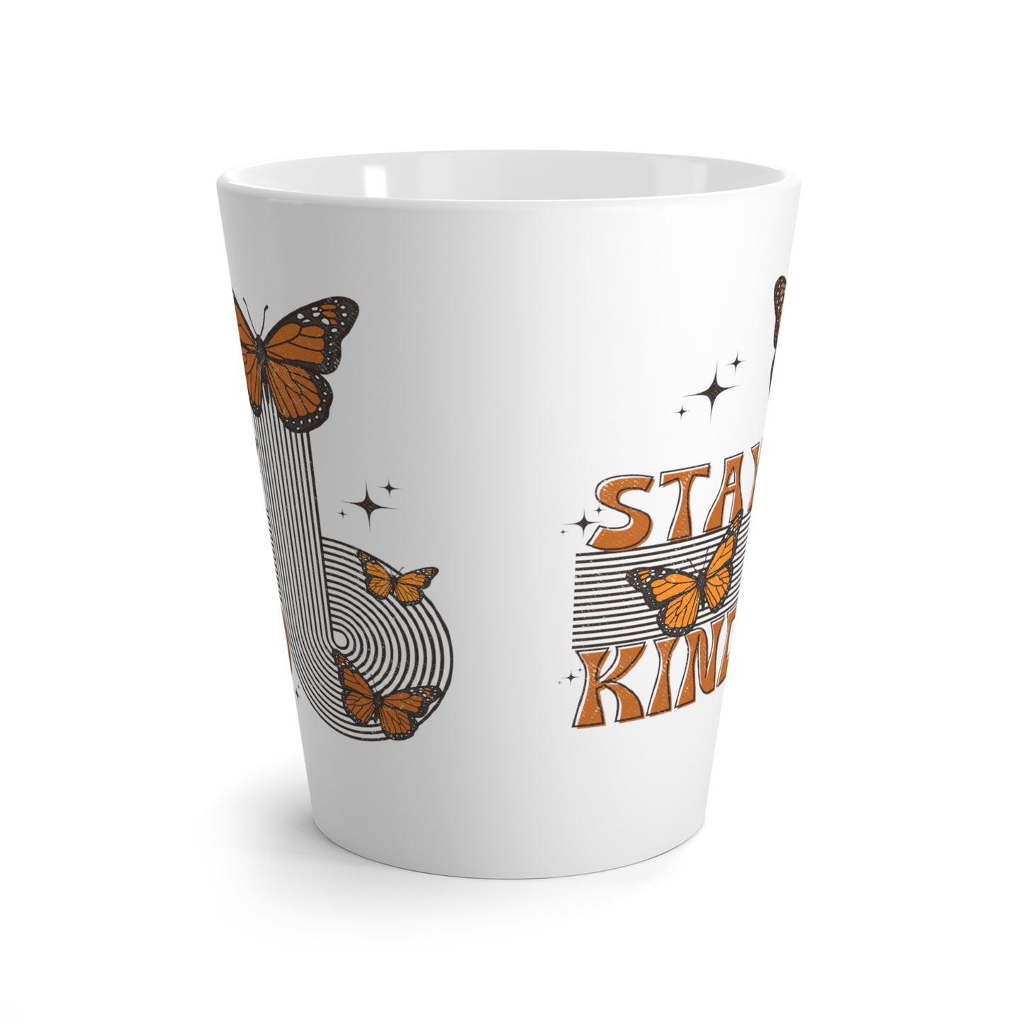 Stay Kind Buttterfly Print Latte Coffee Mug