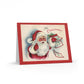 It's Christmas Santa With Calendar Retro Christmas Print Matte Greeting Cards (8, 16, and 24 pcs)