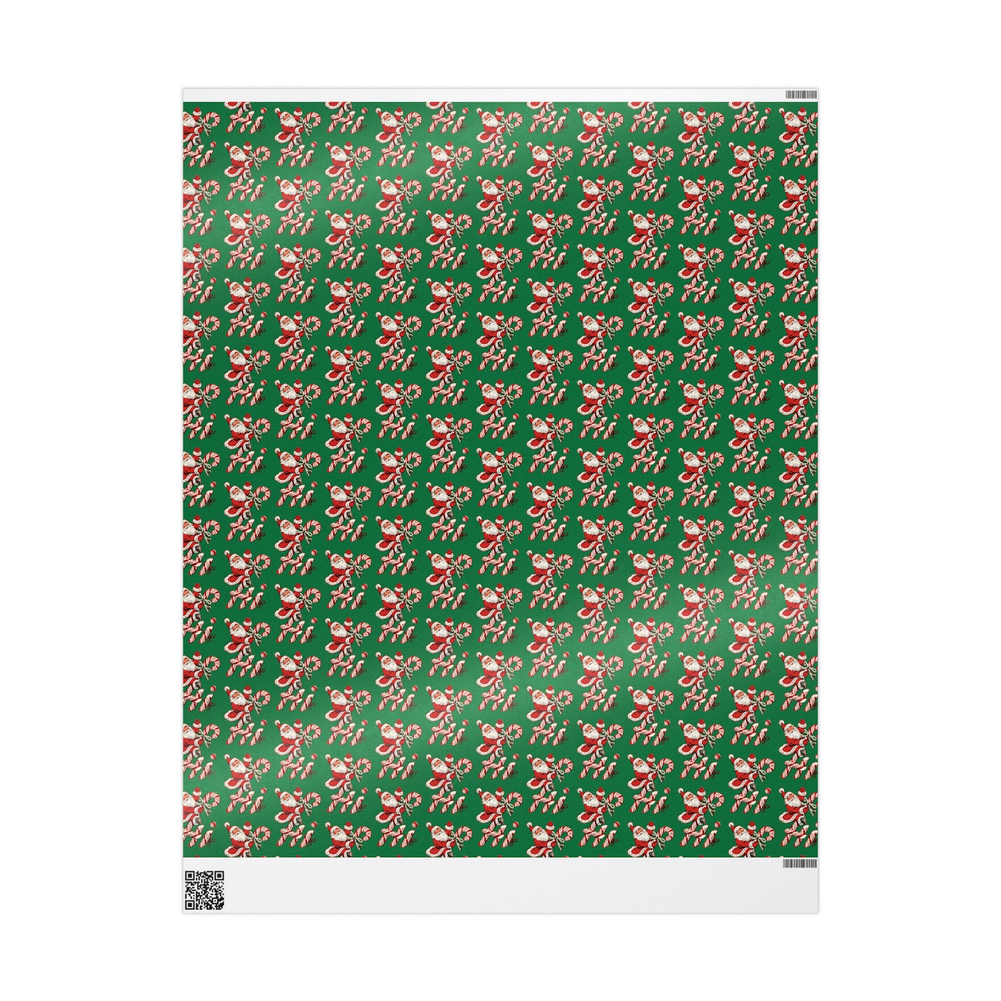 Hi Santa On Candy Cane Retro Christmas Print Holiday Gift Wrap Paper - Glossy Or Matte