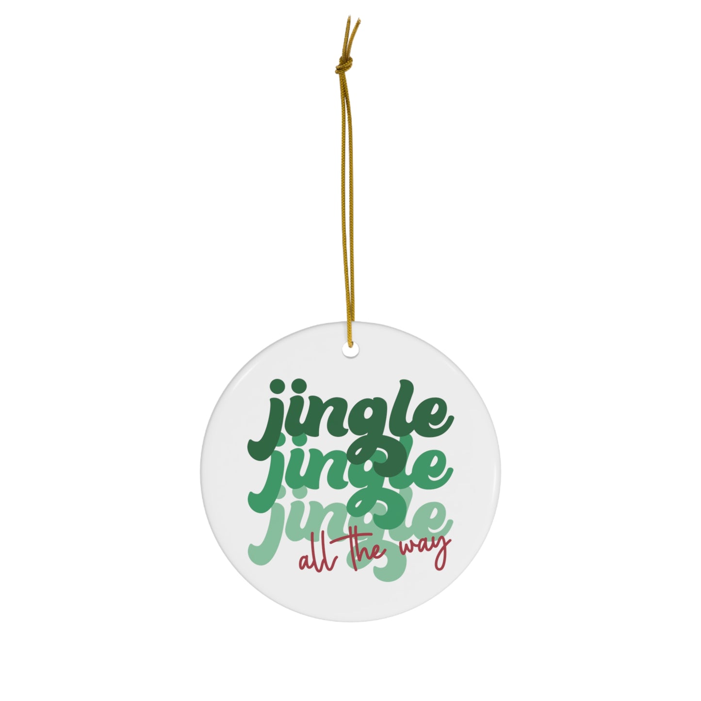 Jingle All The Way Ceramic Ornament - Retro Style