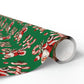 Hi Santa On Candy Cane Retro Christmas Print Holiday Gift Wrap Paper - Glossy Or Matte