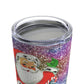 Santa With His Sack Of Presents Glitter Background Mid Century Retro Christmas Print Stainless Steel Tumbler 20oz