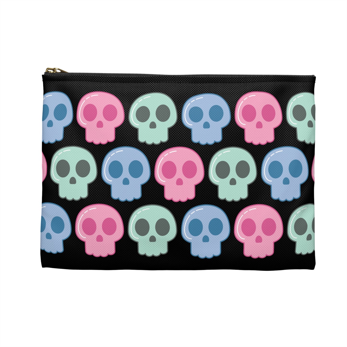 Pastel Skulls Halloween Print Polyester Accessory Pouch Travel Bag