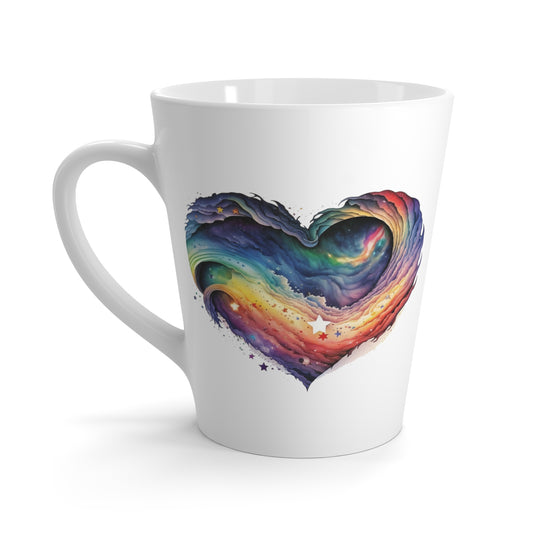 Celestial Rainbow Heart Latte Mug