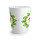 Christmas Reindeer In Holly Berry Wreath Mid Century Retro Christmas Print Latte Mug
