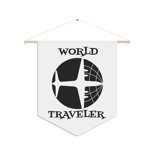 World Traveler Airplane Globe Atomic Mid Century Retro Travel Print Wall Hanging Banner Flag