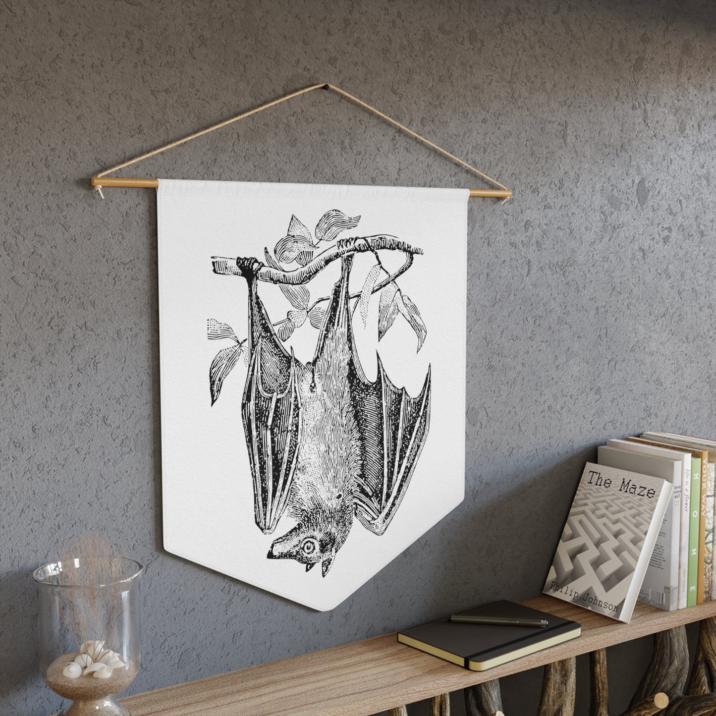 Retro Bat Halloween Decor Print Wall Hanging Banner Flag