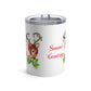 Season's Greetings Reindeer With Ornaments Retro Mid Century Christmas Print Stainless Steel Tumbler 10oz