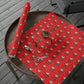 Christmas Mouse On Scooter Stars Red Mid Century Retro Christmas Print Holiday Gift Wrap Paper - Glossy Or Matte