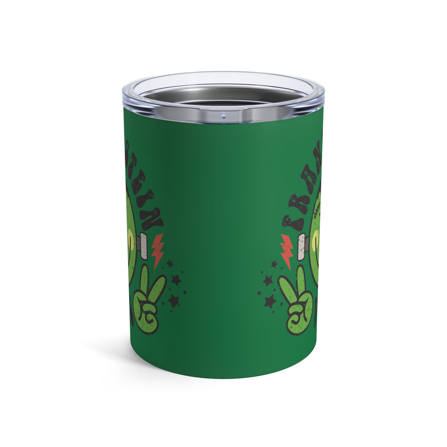 Frankenstein Vibes Green Distressed Halloween Stainless Steel Tumbler 10oz