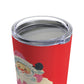 Santa In Chimney Pink Red Mid Century Retro Christmas Print Stainless Steel Tumbler 20oz