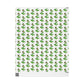 St Patrick's Day Girl Four Leaf Clovers Retro St Patrick's Day Print Holiday Gift Wrap Paper - Glossy Or Matte