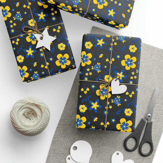 Ukranian Country Flowers Spring Holiday Gift Wrap Paper - Glossy Or Matte