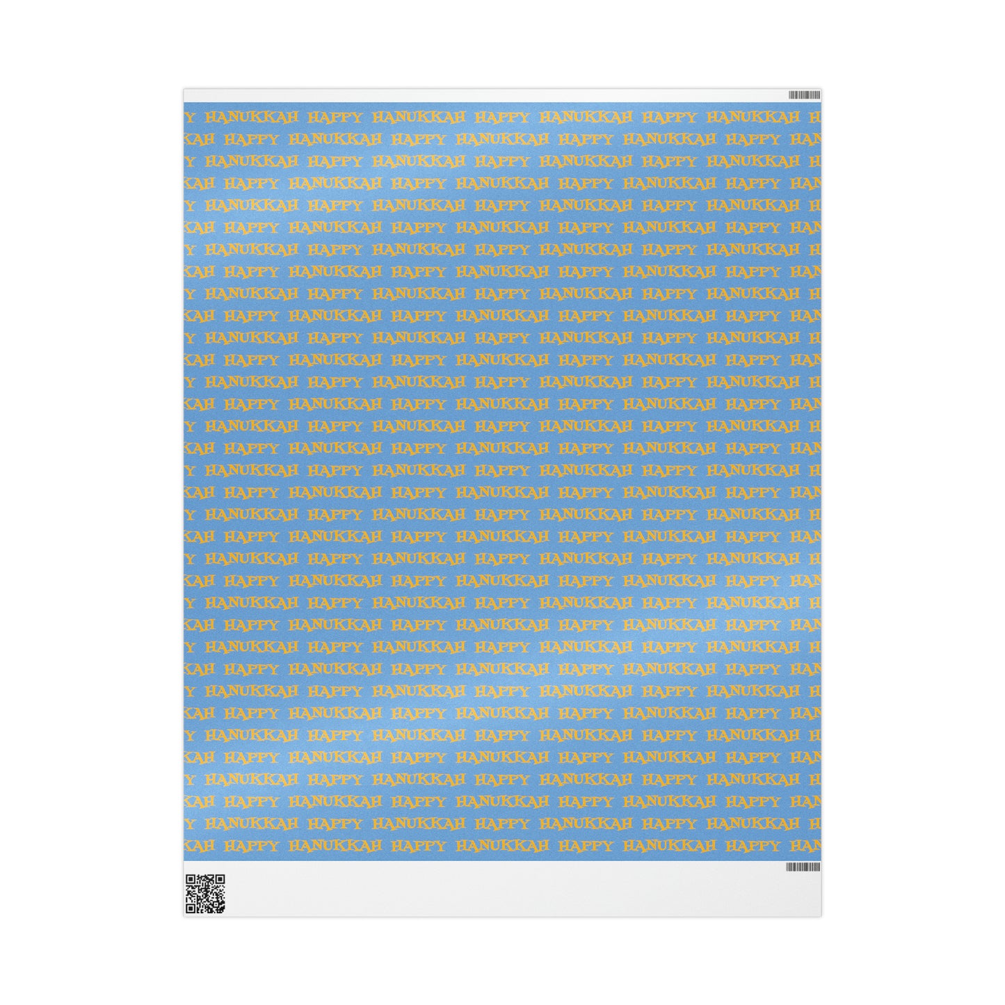 Happy Hanukkah Blue And Yellow Atomic Retro Style Holiday Gift Wrap Paper - Glossy Or Matte