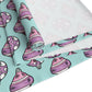 Pink Purple Pastel Ornaments With Teal Background Cute Christmas Print Home Decor Cotton Poly Table Runner