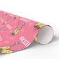 Cheers Champagne Pink Atomic Retro Style Congratulations Gift Wrap Paper - Glossy Or Matte